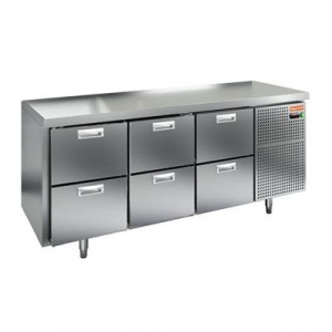 Стол охлаждаемый Hicold GN 222/TN O (-2+10), островной, 3секц.,6 ящиков, 1835х700х850
