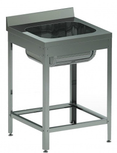 Ванна моечная размером 60х65х90 см с 1 цельнотянутым гнездом и каркасом из нерж.стали Kocateq