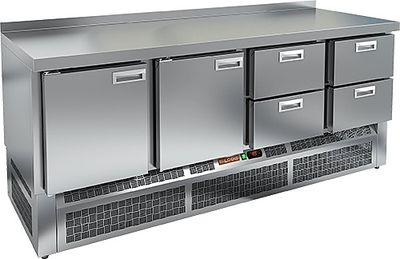 Стол охлаждаемый Hicold GNE 1122/BT (-10-18), 2 двери, 4 ящ, 1970х700х850, ниж.агрегат
